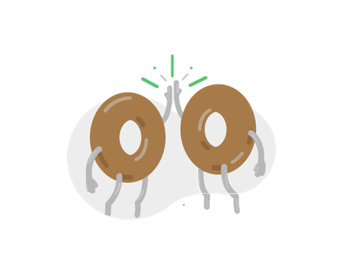 Yep, they're high-fiving donuts